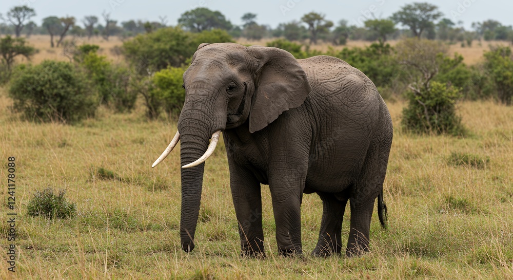 Fototapeta premium Majestic African Elephant in the Savannah