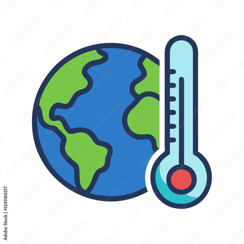 Global warming concept with earth and thermometer Global warming concept with earth and thermometer