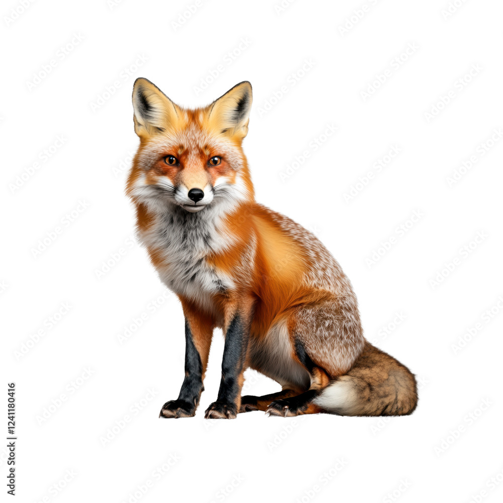 Obraz premium red fox isolated on transparent background