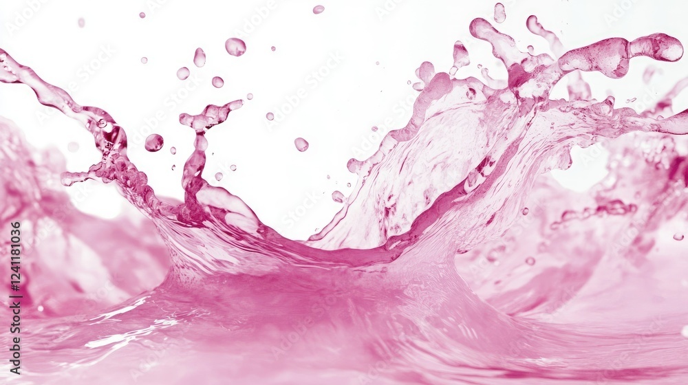 Vibrant Pink Water Splash Creating Energetic Motion and Flow Vibrant Pink Water Splash Creating Energetic Motion and Flow