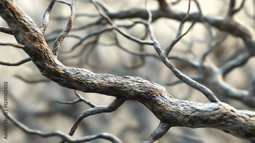 Sharp Focus Tree Branches Bare Forest Natural Texture Sharp Focus Tree Branches Bare Forest Natural Texture