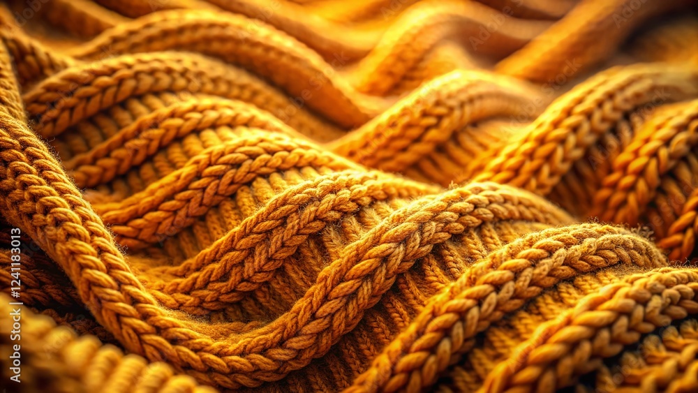 Panoramic Close-up of Knitted Sweater Texture, Slider Shot, Soft Focus