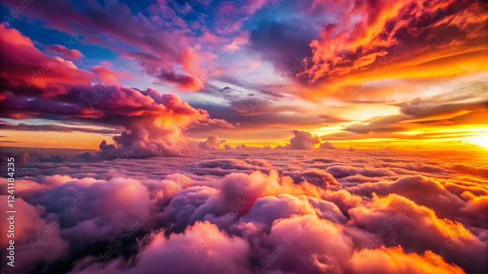 Obraz premium Pink Sunset Cloudscape: Dramatic Low Light Sky Photography