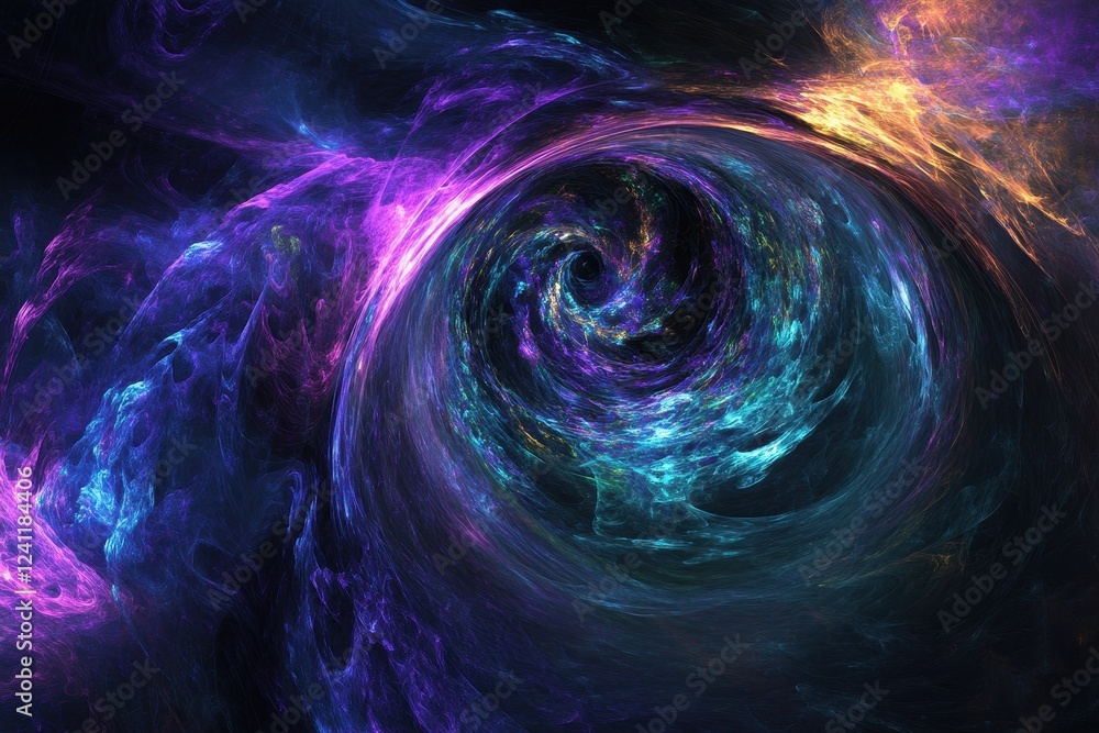 Colorful Abstract Swirling Patterns in Deep Space Background Colorful Abstract Swirling Patterns in Deep Space Background