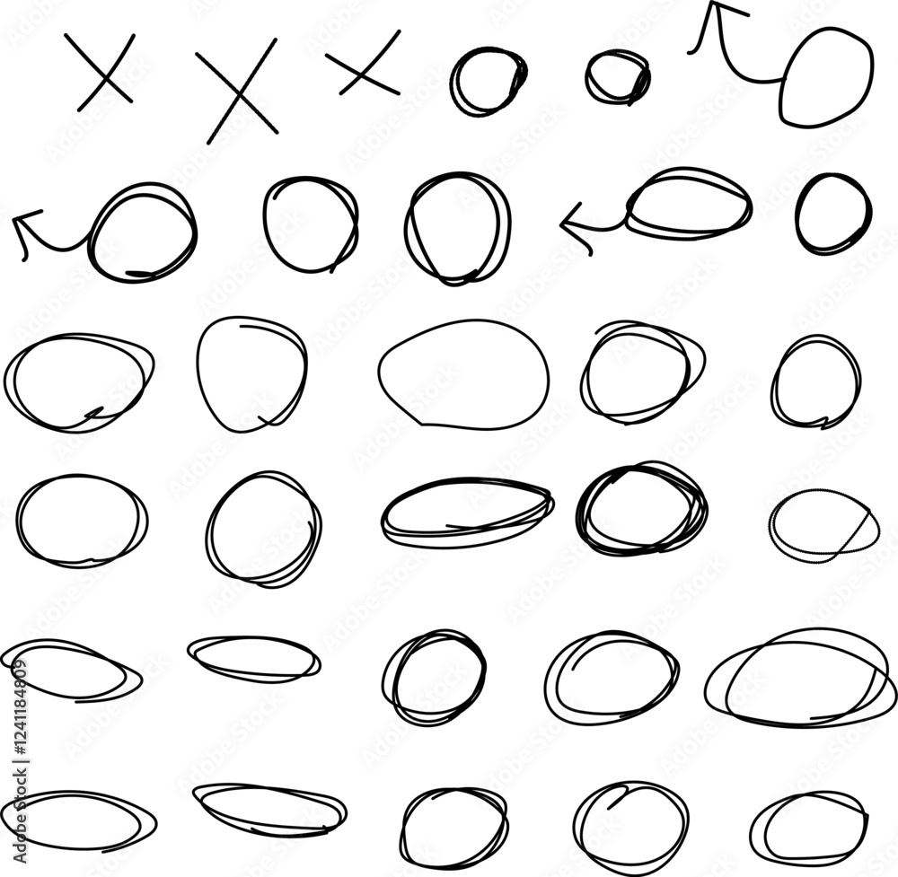 circular scribbles doodle black line hand drawn highlight Set ellipses strokes and emphasis marks Hand drawn highlight Set ellipses strokes and emphasis marks circular scribbles doodle black line hand drawn highlight Set ellipses strokes and emphasis marks Hand drawn highlight Set ellipses strokes and emphasis marks