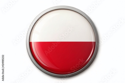 Free Download Polish Flag Badge: Panoramic Photo of Isolated White Background Button - GFXLoad