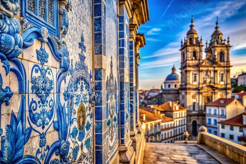 Porto Azulejo Architecture: Vibrant Portuguese Tiles on Historic Building Facade