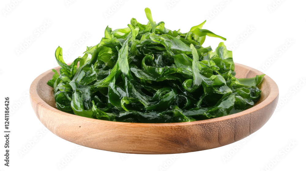 Seaweed in bowl isolated on white background Seaweed in bowl isolated on white background