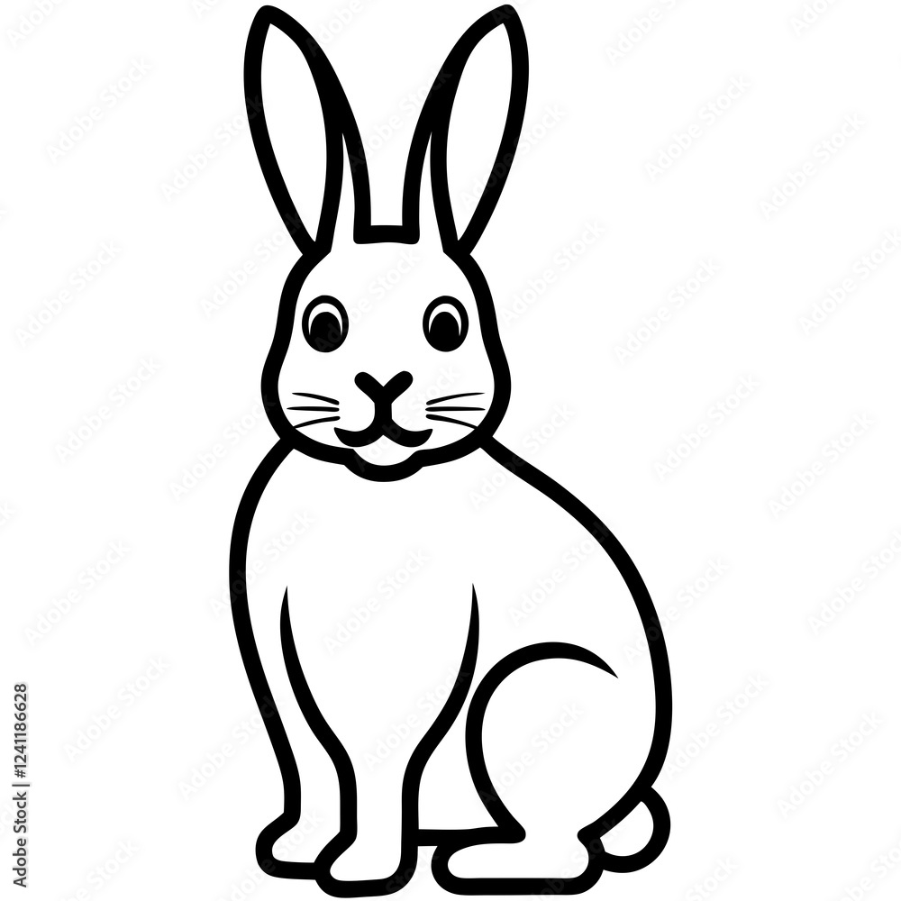 Fototapeta premium white rabbit on white background