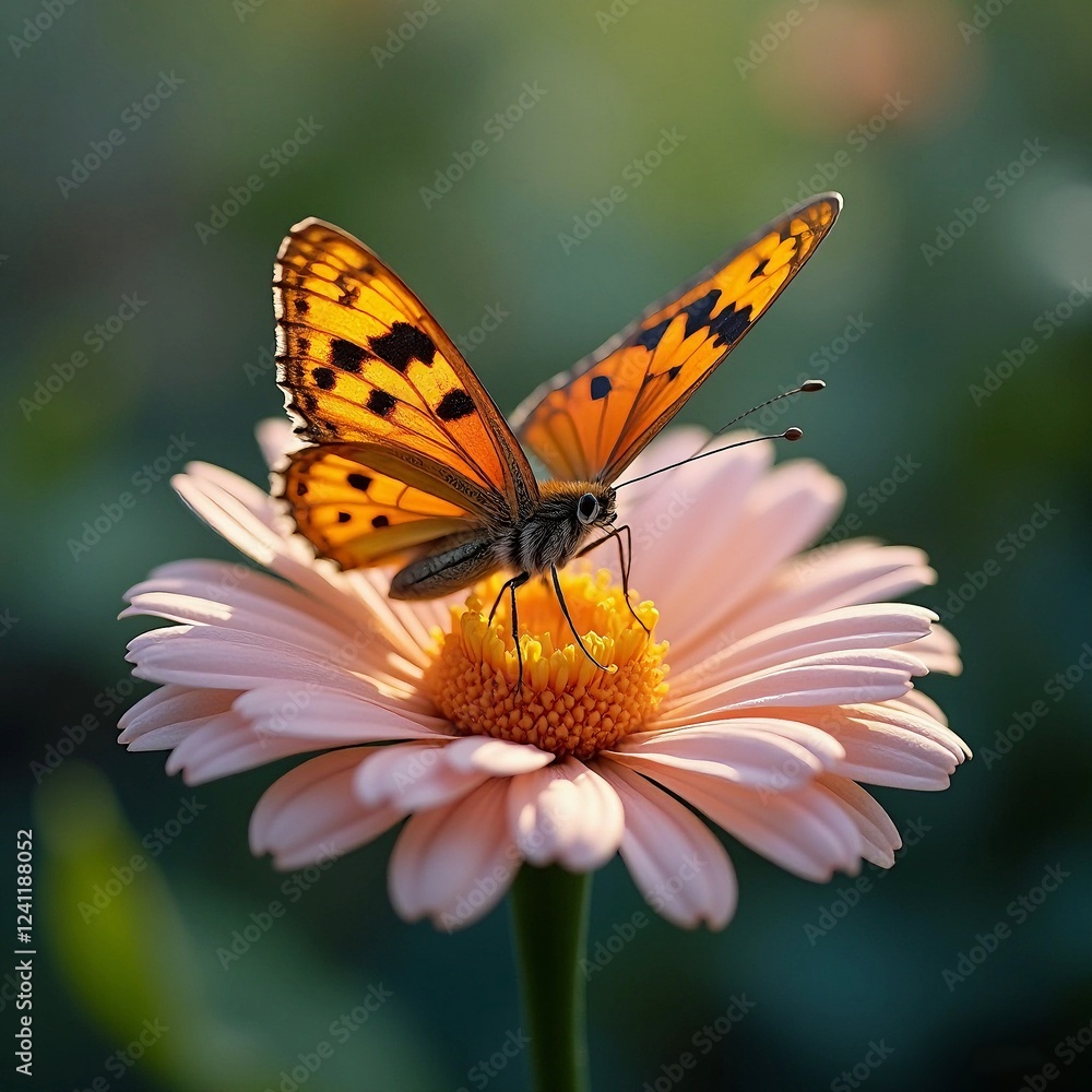 A beautiful white butterfly on a flower. A beautiful white butterfly on a flower.
