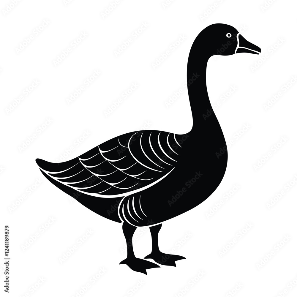 Fototapeta premium goose on white background vector illustration