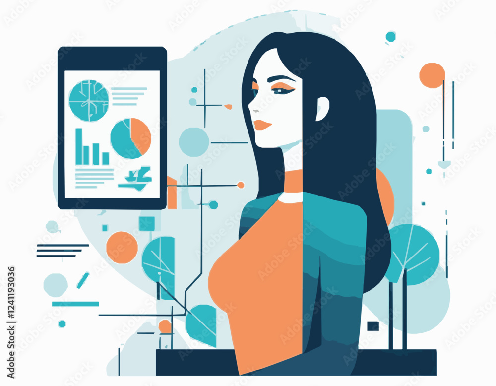 Digital Transformation with AI in Business Graphic Digital Transformation with AI in Business Graphic