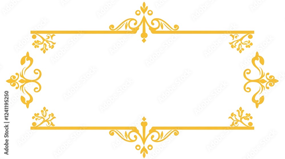 Golden ornate frame, blank space, invitation design Golden ornate frame, blank space, invitation design