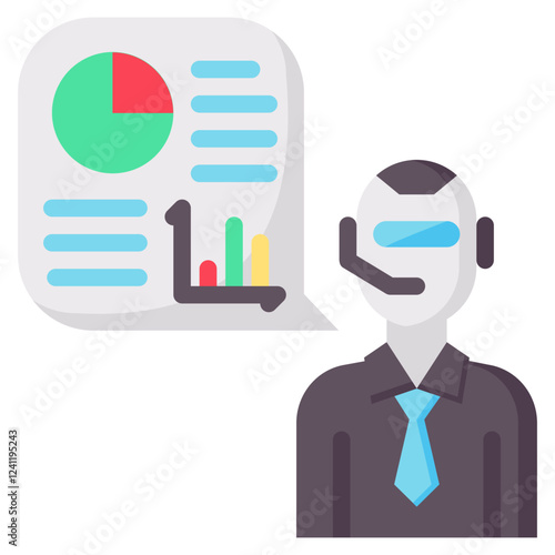 robot assistant vector flat icon