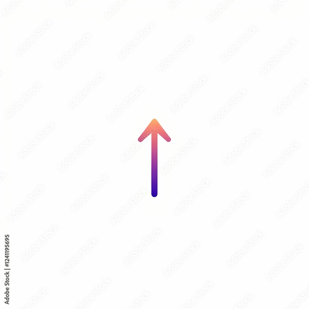 Gradient upward arrow icon on white background. Gradient upward arrow icon on white background.