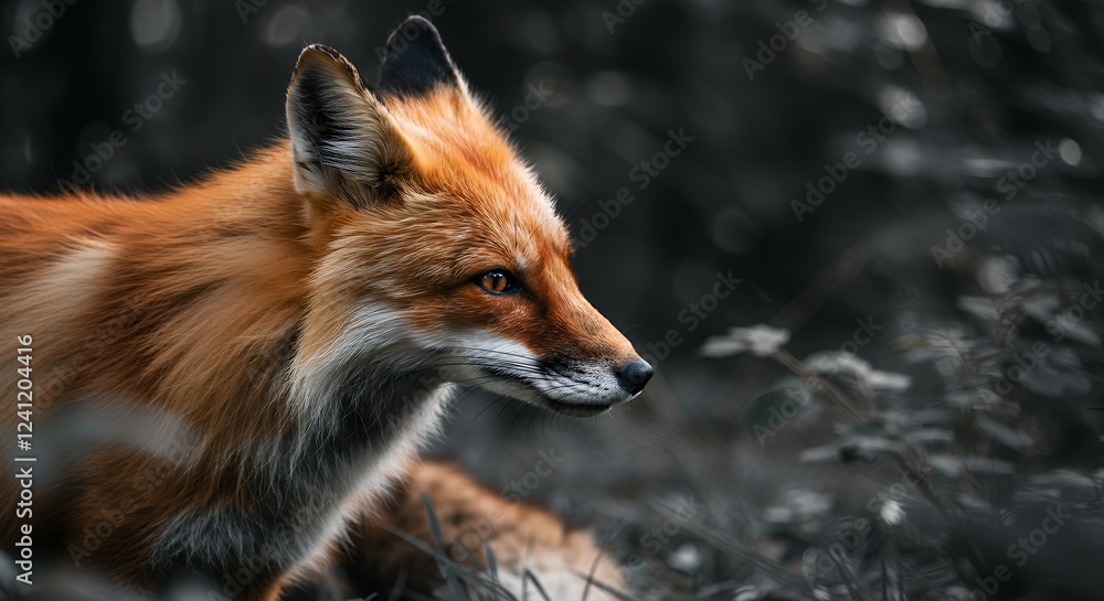 Fototapeta premium Majestic Red Fox in the Wild: A Captivating Portrait