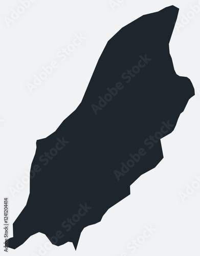 Isle of Man map. Just a simple border map. Shape of the country. Flat blank Isle of Man outline. Vector boundary illustration.
