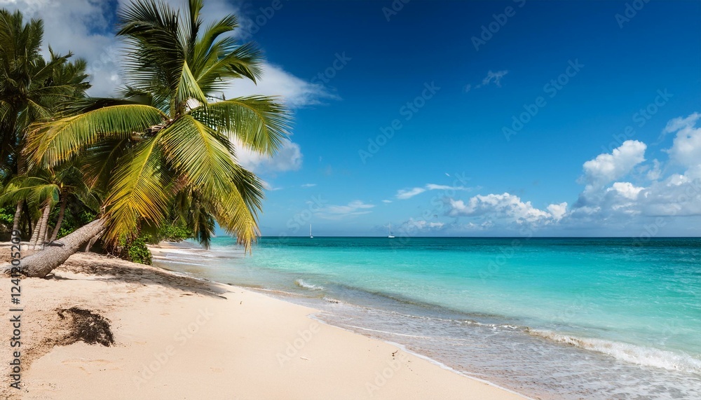 Beautiful beach with palms and turquoise sea in Jamaica island. Beautiful beach with palms and turquoise sea in Jamaica island.