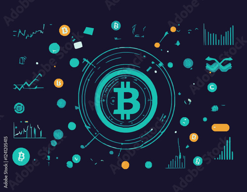 Cryptocurrency Market Trends and Analysis Vector