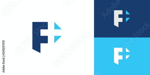  Modern and simple letter F combination health logo design