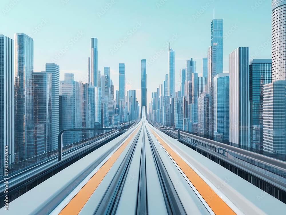 Fototapeta premium Smart city with underground transportation hubs and walkable ecozones