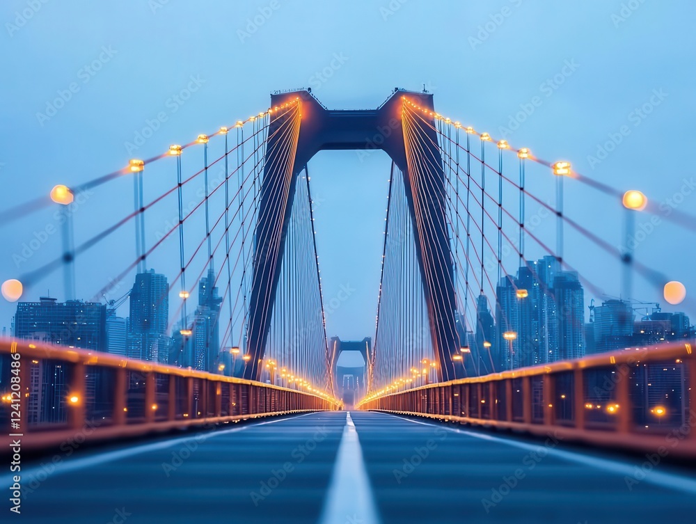 Fototapeta premium Dynamic bridges in smart cities equipped with sensors for traffic optimization