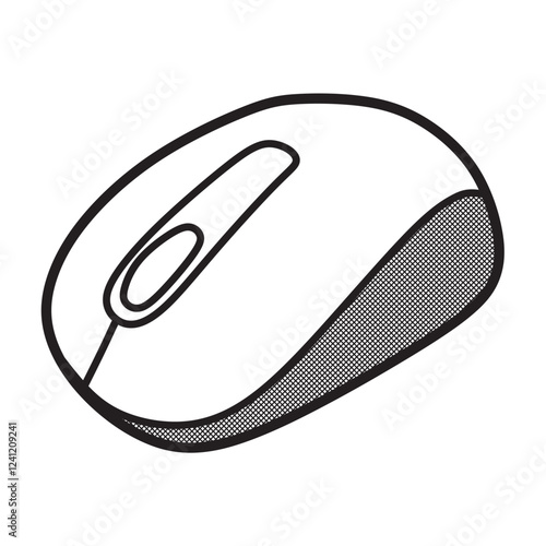 standard computer mouse vector image facing left