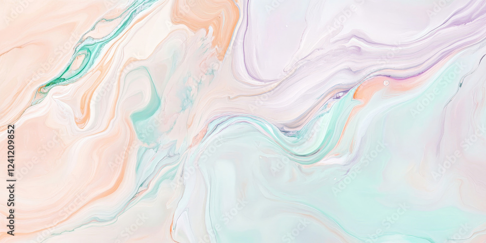 Soft pastel marble background with subtle swirls of peach, lavender, and mint, delicate and artistic. Soft pastel marble background with subtle swirls of peach, lavender, and mint, delicate and artistic.