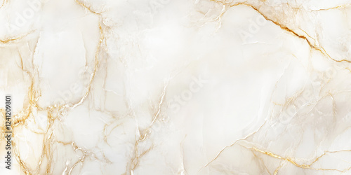 Elegant ivory marble background with fine gold veins, high-gloss luxurious stone texture.