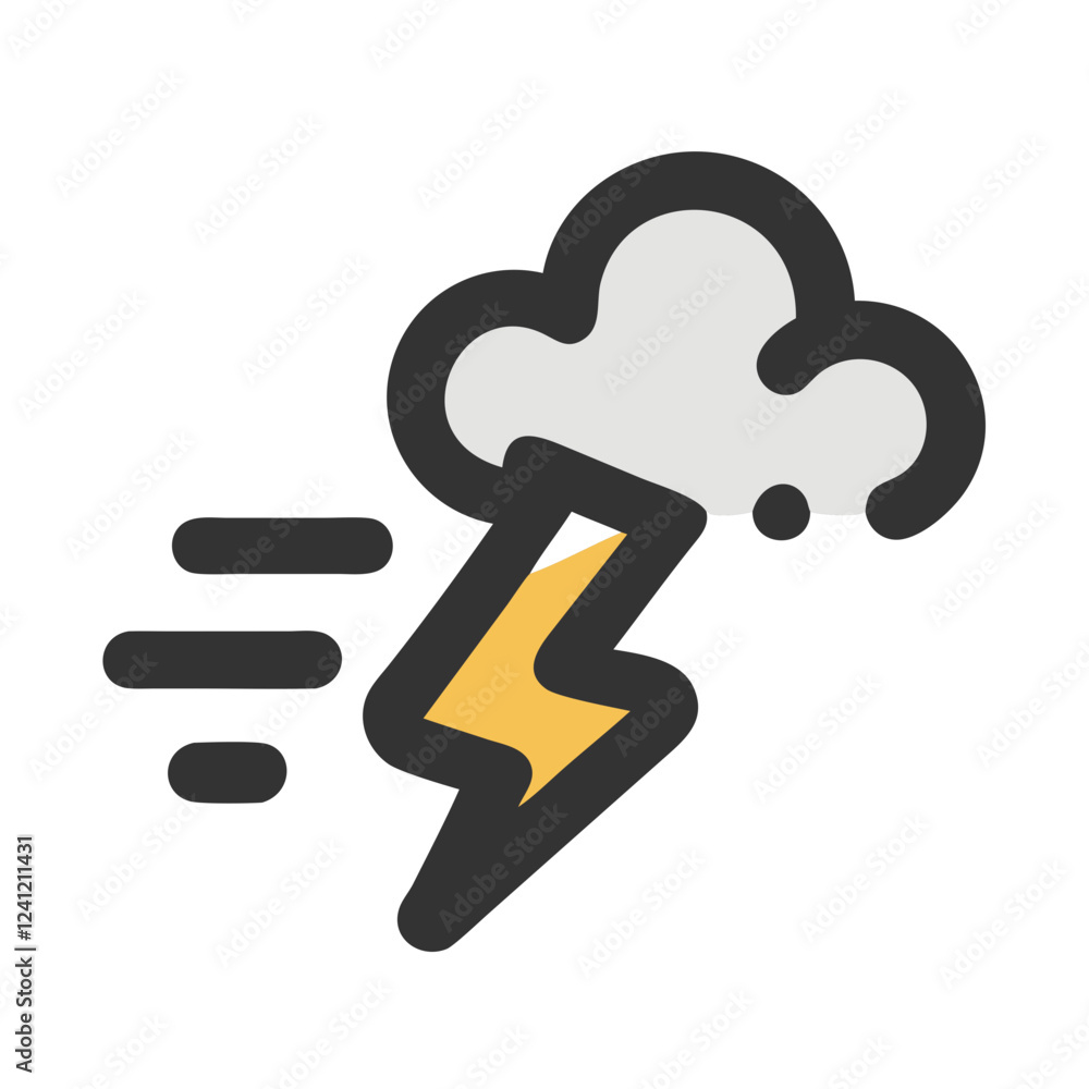 cloud and lightning icon cloud and lightning icon