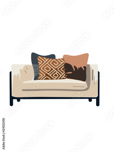 elegant designer sofa, vector illustration