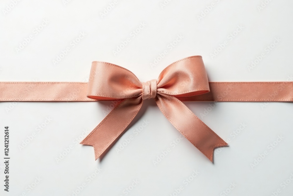 Fototapeta premium Simple wooden bow tied with ribbon on white background, decorative items, texture, elegance