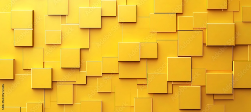 A bright yellow backdrop adorned with scattered abstract cubic patterns, crafting a sleek and sophisticated abstract background. A bright yellow backdrop adorned with scattered abstract cubic patterns, crafting a sleek and sophisticated abstract background.