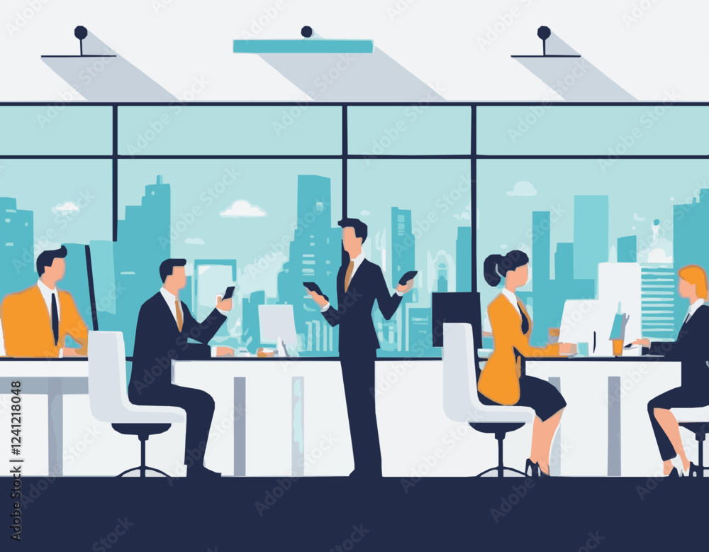 Obraz premium AI Revolutionizing Business Operations Vector