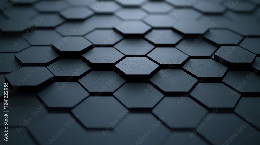 Dark Grey Hexagon Pattern Background
