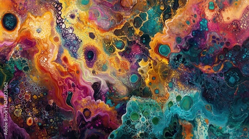 Abstract Fluid Art Painting Cosmic Swirls Of Color