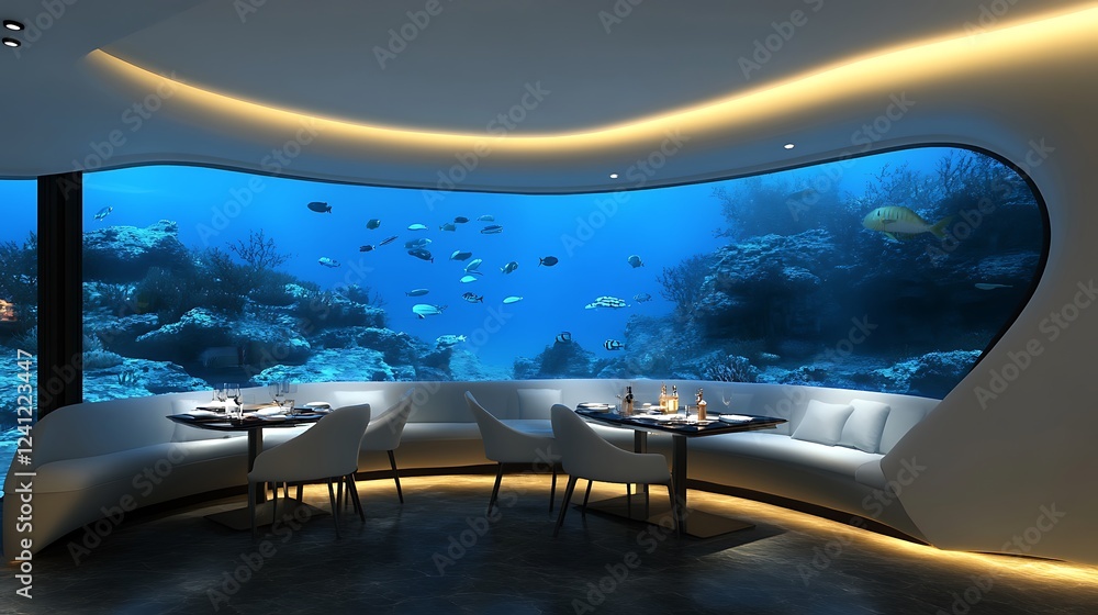 Fototapeta premium Underwater Restaurant Dining