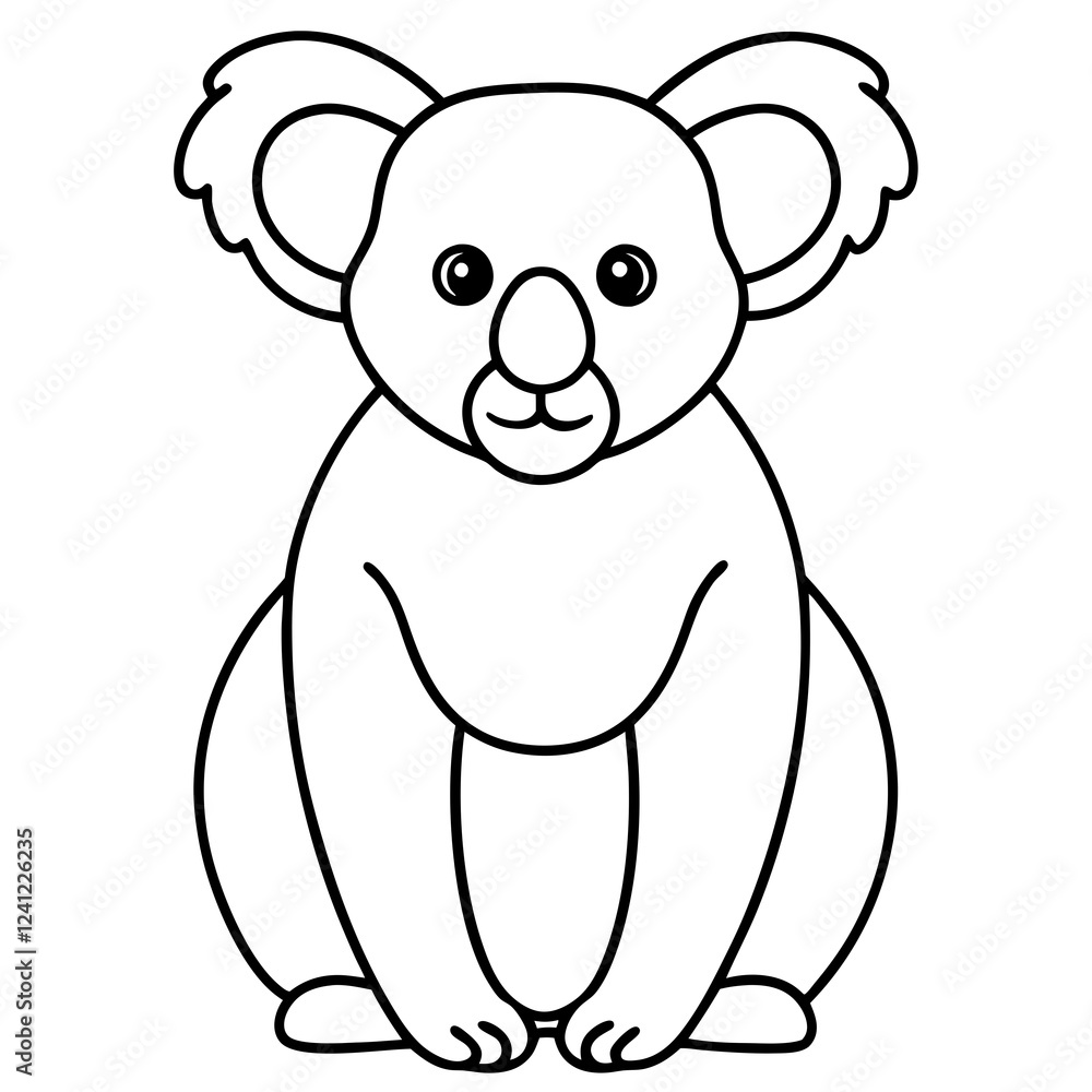 Fototapeta premium Koala Outline Art in Vector
