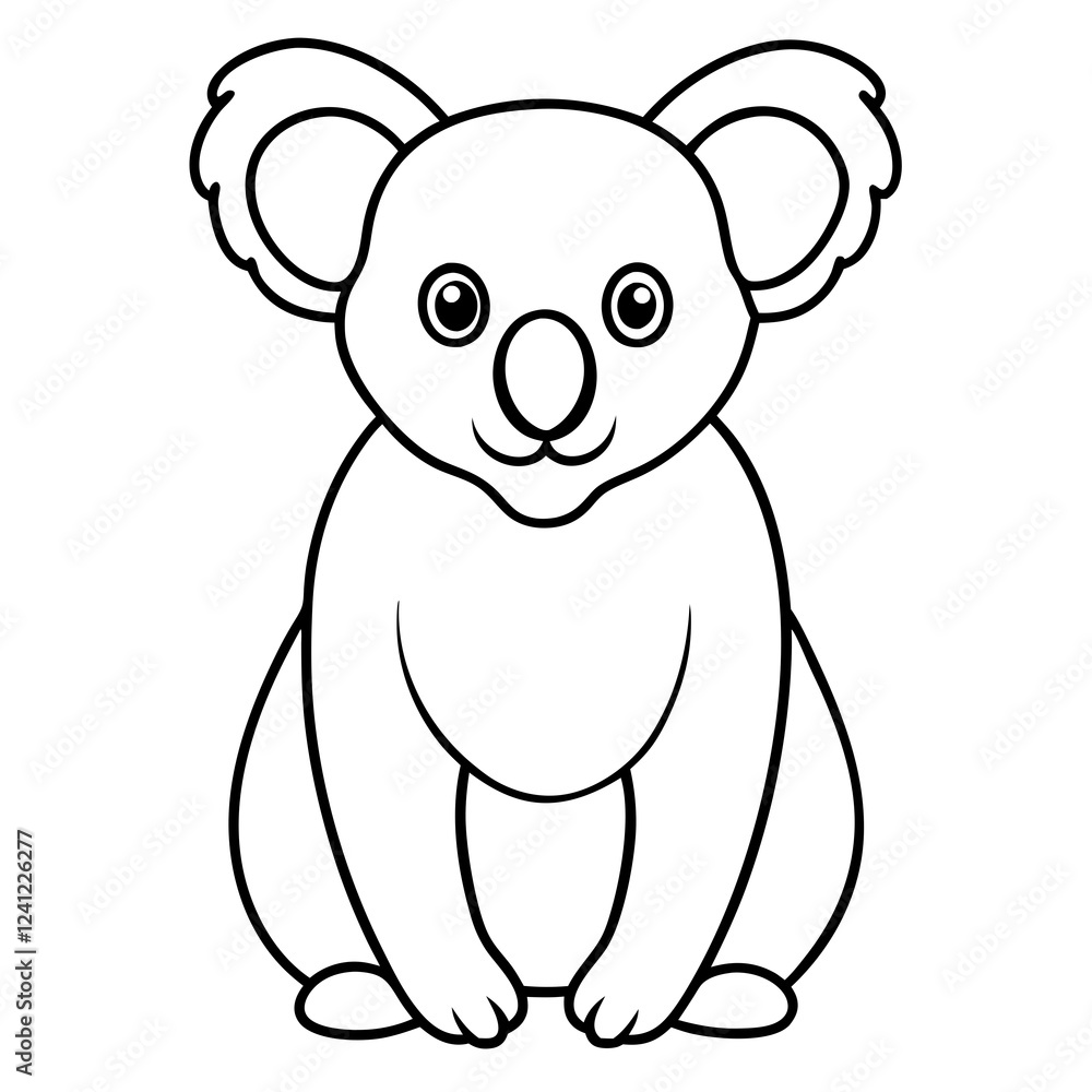 Fototapeta premium Koala Outline Art in Vector