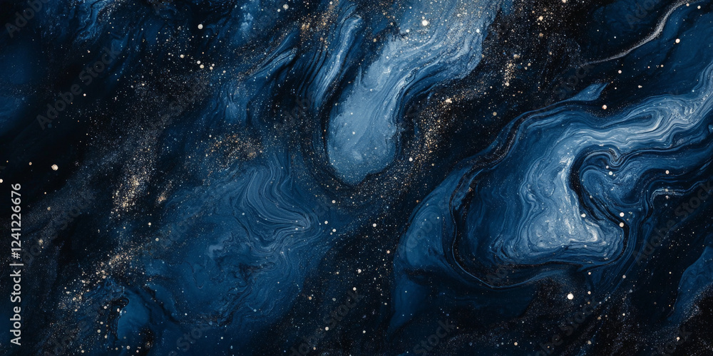 Midnight galaxy marble background with deep indigo and silver dust, celestial and dreamy. Midnight galaxy marble background with deep indigo and silver dust, celestial and dreamy.