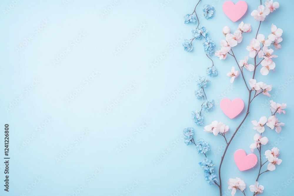 pastel-inspired concept celebrating love for valentine's day, featuring soft blue and pink hues, minimalistic symbols of tenderness and affection, perfect for romantic themes pastel-inspired concept celebrating love for valentine's day, featuring soft blue and pink hues, minimalistic symbols of tenderness and affection, perfect for romantic themes