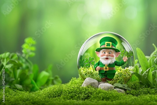 Magical Mirror Reflecting Enchanting Leprechaun World for St  Patrick s Day