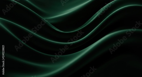 Wallpaper Mural Dark Green Abstract Silk Fabric Wave Background for Design and Decoration Torontodigital.ca