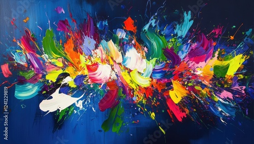 Vibrant Abstract Painting Explosion, Canvas, Gallery