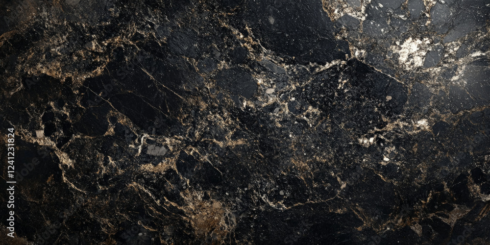 Dark granite stone background with speckled black and silver minerals, polished and elegant. Dark granite stone background with speckled black and silver minerals, polished and elegant.