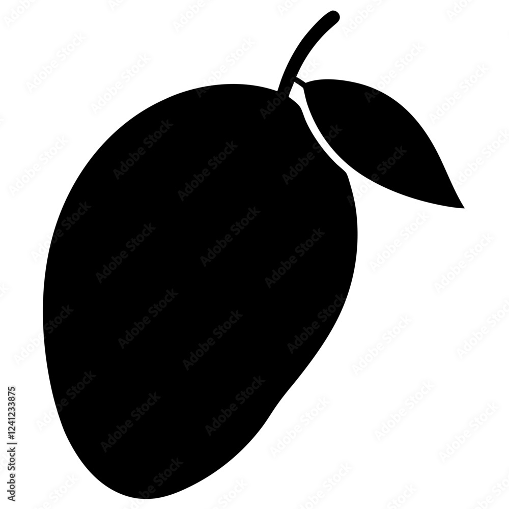 Fototapeta premium a green mango on white background 