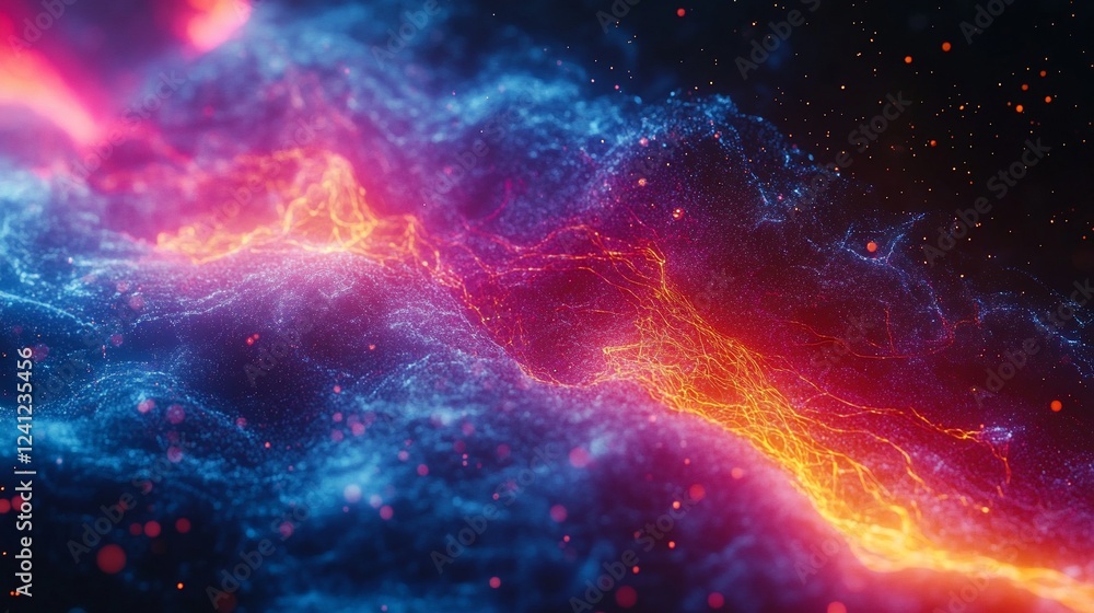 Fototapeta premium Abstract fiery and icy energy flow.