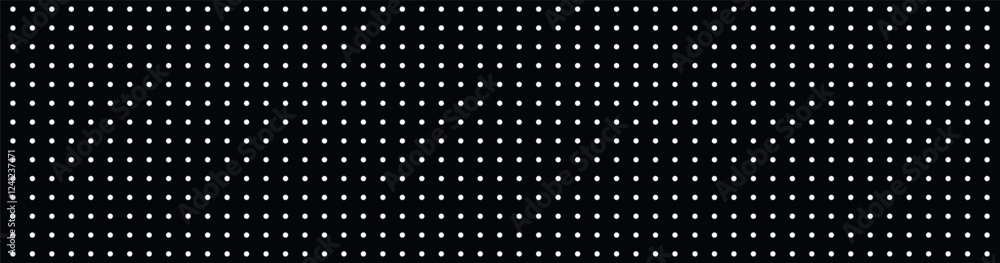 Black and White Abstract Dotted Banner. White Dots Pattern on Dark Background. Concept of Geometric Design, Minimalism, Repetition, Contrast. Modern Art, Visual Texture for Design and Digital Prints Black and White Abstract Dotted Banner. White Dots Pattern on Dark Background. Concept of Geometric Design, Minimalism, Repetition, Contrast. Modern Art, Visual Texture for Design and Digital Prints