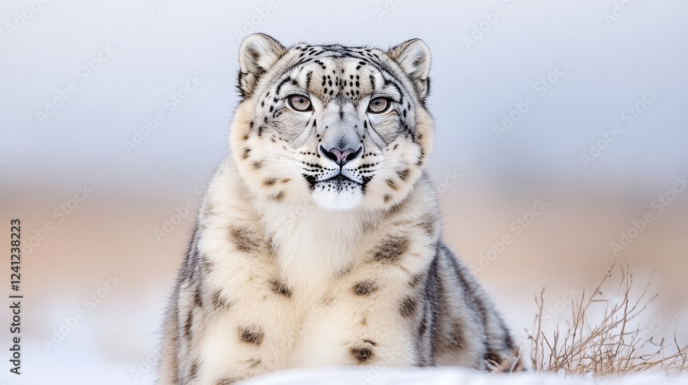Fototapeta premium leopard in the snow