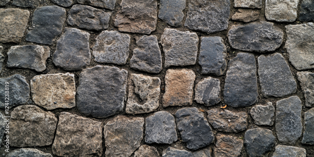 Antique cobblestone street background with worn-out irregular stones, medieval and rustic feel. Antique cobblestone street background with worn-out irregular stones, medieval and rustic feel.